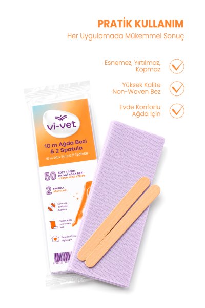 10 Metre Dilimli Ağda Bezi ve Spatula