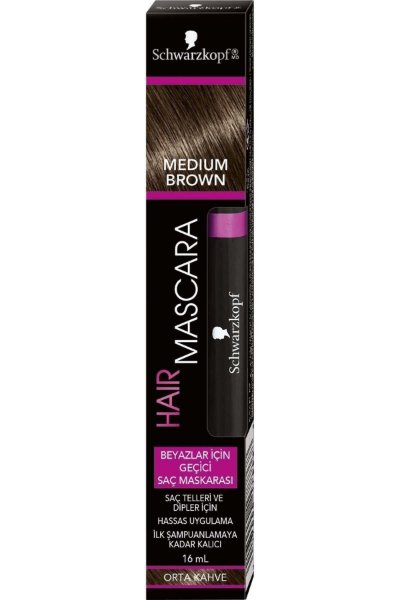 Schwarzkopf Saç Maskarası Siyah Orta Kahve