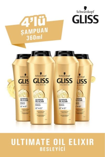 Ultimate Oil Elixir Besleyici Şampuan 360 ml X 4 Adet