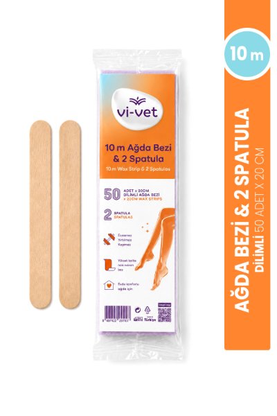 10 Metre Dilimli Ağda Bezi ve Spatula