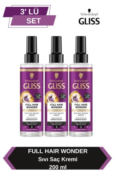 Full Hair Wonder Dökülme Karşıtı Sıvı Saç Kremi 200 mlx3 Adet
