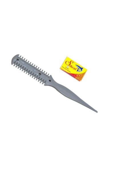 Eurostar Gri Saç Usturası - Jiletli Tarak + Shark Jilet 5li