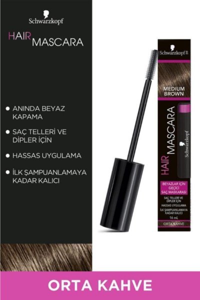 Schwarzkopf Saç Maskarası Siyah Orta Kahve