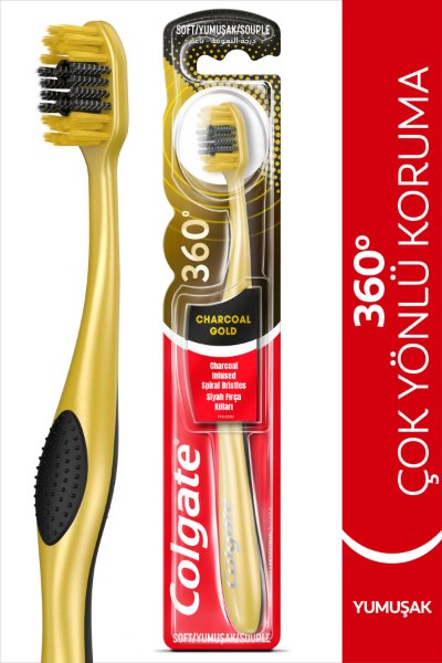 360 Charcoal Gold Çok Yönlü Koruma Yumuşak Diş Fırçası