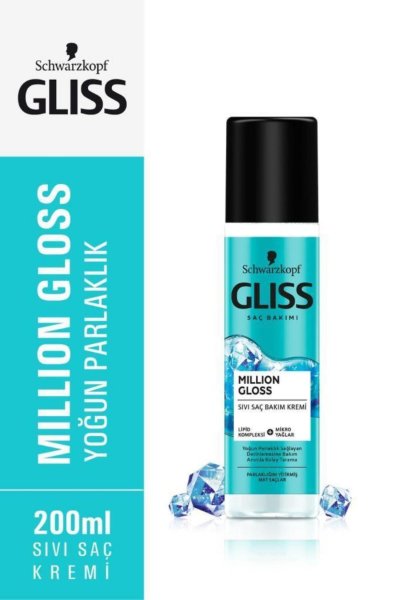 Million Gloss Yoğun Parlaklık Veren Durulanmayan Sıvı Saç Kremi 200 ml X 2 Adet